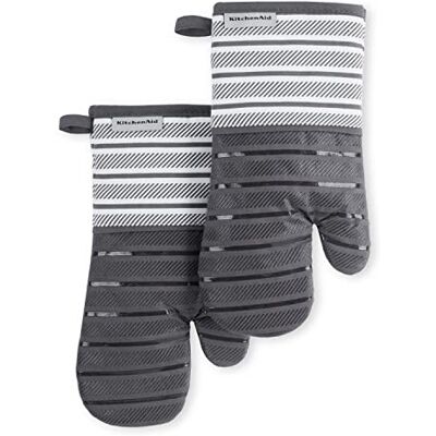 KitchenAid Albany Lot de 2 Gants de Cuisine Gris Anthracite 7" x 13 - Publicité KitchenAid Albany Lot de 2 Gants de Cuisine Gris Anthracite 7" x 13 - Publicité