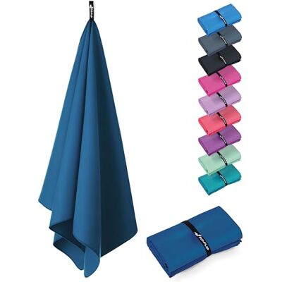 Fit-Flip Serviette Microfibre – compacte, Ultra-légère et Rapidement sèche – Serviette de Bain Microfibre – Serviettes pour Sport Musculation, Piscine, Natation et Plage (1x 90x180cm Bleu Foncé) - Publicité Fit-Flip Serviette Microfibre – compacte, Ultra-légère et Rapidement sèche – Serviette de Bain Microfibre – Serviettes pour Sport Musculation, Piscine, Natation et Plage (1x 90x180cm Bleu Foncé) - Publicité