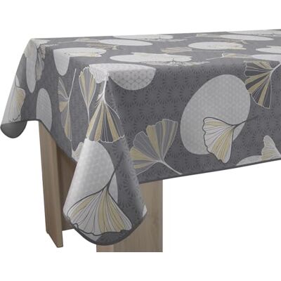 Le linge de Jules Nappe Anti-Taches Kobe Gris Rectangle 150 x 200 cm - Publicité Le linge de Jules Nappe Anti-Taches Kobe Gris Rectangle 150 x 200 cm - Publicité
