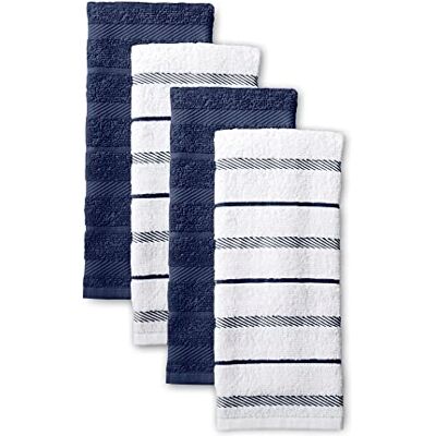 KitchenAid Albany Lot de 4 torchons de Cuisine Bleu Saule/Blanc 40 x 66 cm - Publicité KitchenAid Albany Lot de 4 torchons de Cuisine Bleu Saule/Blanc 40 x 66 cm - Publicité