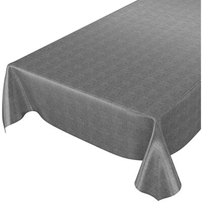 ANRO Nappe en Toile cirée, Aspect Lin, Anthracite, 200 x 140 cm - Publicité ANRO Nappe en Toile cirée, Aspect Lin, Anthracite, 200 x 140 cm - Publicité