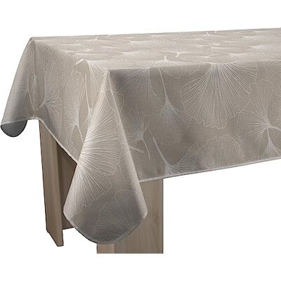 Le linge de Jules Nappe Anti-Taches Biloba Ficelle Ovale 150 x 240 cm - Publicité Le linge de Jules Nappe Anti-Taches Biloba Ficelle Ovale 150 x 240 cm - Publicité