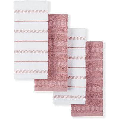 KitchenAid Albany Lot de 4 torchons de Cuisine, Rose séchée, Blanc, 40,6 x 66 cm - Publicité KitchenAid Albany Lot de 4 torchons de Cuisine, Rose séchée, Blanc, 40,6 x 66 cm - Publicité