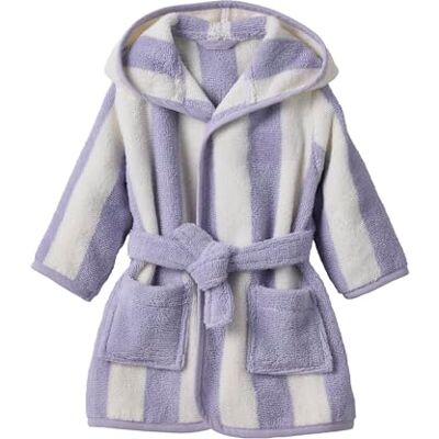 VERTBAUDET Peignoir De Bain Bébé Rayures Capsule Famille rayé violet 12M(74CM) - Publicité VERTBAUDET Peignoir De Bain Bébé Rayures Capsule Famille rayé violet 12M(74CM) - Publicité