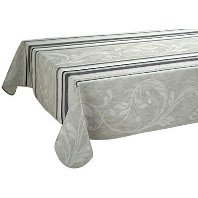 Le linge de Jules Nappe Anti-Taches Arabesques Taille : Carrée 150x150 cm, Gris - Publicité Le linge de Jules Nappe Anti-Taches Arabesques Taille : Carrée 150x150 cm, Gris - Publicité