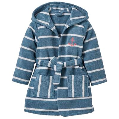 VERTBAUDET Peignoir De Bain Rayé Enfant À Capuche Éponge bleu/blanc 10A - Publicité VERTBAUDET Peignoir De Bain Rayé Enfant À Capuche Éponge bleu/blanc 10A - Publicité