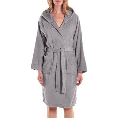 Caleffi Minorque Femme Peignoir à capuche, Gris, 3XL - Publicité Caleffi Minorque Femme Peignoir à capuche, Gris, 3XL - Publicité