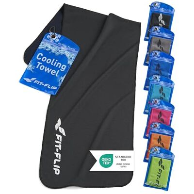 Fit-Flip Serviette de Refroidissement Parfaite comme Serviettes Sport serviette rafraîchissante microfibre, Airflip Cool Towel pour fitness, sports, voyages, yoga - Publicité Fit-Flip Serviette de Refroidissement Parfaite comme Serviettes Sport serviette rafraîchissante microfibre, Airflip Cool Towel pour fitness, sports, voyages, yoga - Publicité