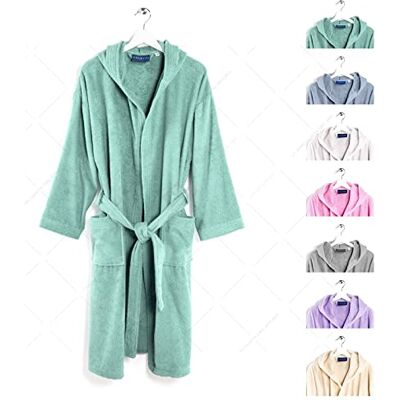 Caleffi – Peignoir Bain Homme et Femme en 100% coton, doux, absorbant et respirant, avec capuche, ceinture et poches – Parfait pour la salle de bain, le spa ou le sauna Robe Chambre Femme - Publicité Caleffi – Peignoir Bain Homme et Femme en 100% coton, doux, absorbant et respirant, avec capuche, ceinture et poches – Parfait pour la salle de bain, le spa ou le sauna Robe Chambre Femme - Publicité