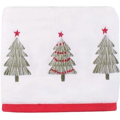 Marque Christmas Trees Serviette - Blanche - Serviette - Publicité Marque Christmas Trees Serviette - Blanche - Serviette - Publicité