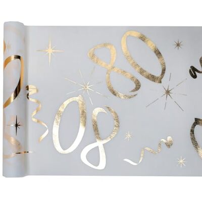 SANTEX REF/6158-1 Chemin de Table Anniversaire Or 80ans 30cm x 5m - Publicité SANTEX REF/6158-1 Chemin de Table Anniversaire Or 80ans 30cm x 5m - Publicité