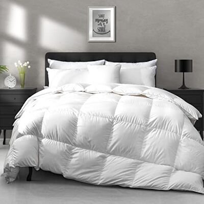 APSMILE Heavyweight Goose Feather Down Comforter Queen Size Ultra-Soft Luxury 750 Fill-Power Hotel-Style Thicker Winter Duvet Insert for Colder Weather/Sleeper (90x90, White) - Publicité APSMILE Heavyweight Goose Feather Down Comforter Queen Size Ultra-Soft Luxury 750 Fill-Power Hotel-Style Thicker Winter Duvet Insert for Colder Weather/Sleeper (90x90, White) - Publicité