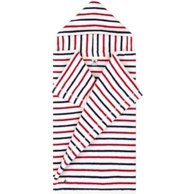 Petit Bateau Cape de bain bébé imprimée à rayures en éponge - Publicité Petit Bateau Cape de bain bébé imprimée à rayures en éponge - Publicité