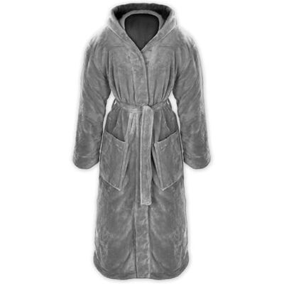 Gräfenstayn® Peignoir de bain à capuche en polaire douce Hommes & Femmes Tailles S-XXXL Différents coloris Polaire flanelle (M, Gris) - Publicité Gräfenstayn® Peignoir de bain à capuche en polaire douce Hommes & Femmes Tailles S-XXXL Différents coloris Polaire flanelle (M, Gris) - Publicité