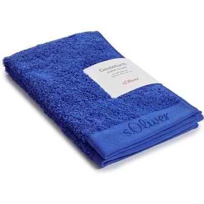 s.Oliver Serviette d'invité 30x50 cm 100 % coton, 600 g/m², douce & absorbante, Serviette bleue - Publicité s.Oliver Serviette d'invité 30x50 cm 100 % coton, 600 g/m², douce & absorbante, Serviette bleue - Publicité