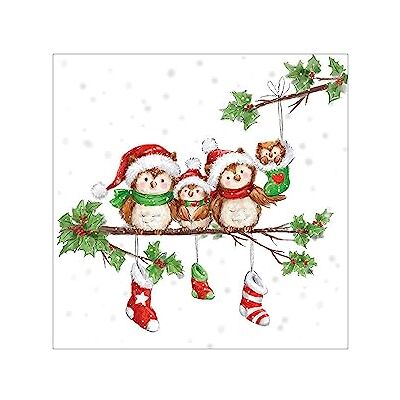 Ambiente Serviettes décorées Famille Chouettes lot de 20 - Publicité Ambiente Serviettes décorées Famille Chouettes lot de 20 - Publicité