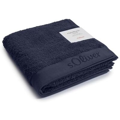 s.Oliver Serviette 50 x 100 cm – 100 % coton, 600 g/m², douce et absorbante, serviettes bleu foncé - Publicité s.Oliver Serviette 50 x 100 cm – 100 % coton, 600 g/m², douce et absorbante, serviettes bleu foncé - Publicité