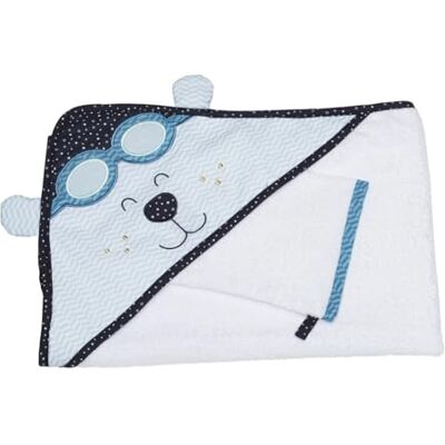 Sauthon Cape de Bain et Gant 75x75cm en coton blanc - Publicité Sauthon Cape de Bain et Gant 75x75cm en coton blanc - Publicité