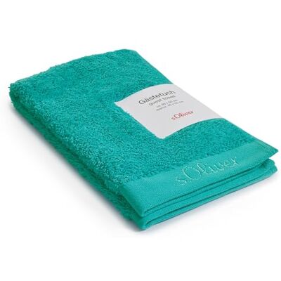 s.Oliver Serviette d'invité 30 x 50 cm – 100 % coton, 600 g/m², douce et absorbante, turquoise - Publicité s.Oliver Serviette d'invité 30 x 50 cm – 100 % coton, 600 g/m², douce et absorbante, turquoise - Publicité