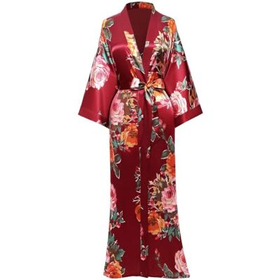 BABEYOND Coucoland Kimono Robe de chambre longue en satin pour femme Peignoir pour femme Motif fleurs Taille Unique - Publicité BABEYOND Coucoland Kimono Robe de chambre longue en satin pour femme Peignoir pour femme Motif fleurs Taille Unique - Publicité