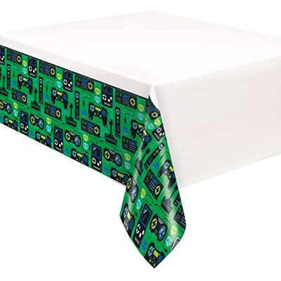 Unique 25213 Nappe en Plastique 2,13 m x 1,37 m Fête d'Anniversaire de Joueur 1 Pièce (Lot de 1) - Publicité Unique 25213 Nappe en Plastique 2,13 m x 1,37 m Fête d'Anniversaire de Joueur 1 Pièce (Lot de 1) - Publicité