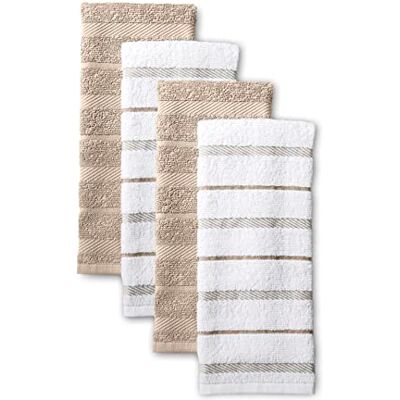 KitchenAid Albany Lot de 4 torchons de Cuisine Brun/Blanc 40 x 66 cm - Publicité KitchenAid Albany Lot de 4 torchons de Cuisine Brun/Blanc 40 x 66 cm - Publicité
