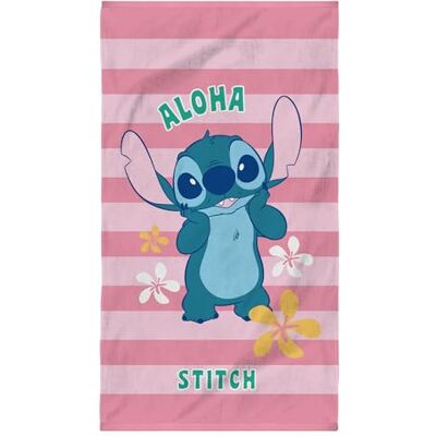 Disney Stitch Ohana Rose - Serviette de plage - Publicité Disney Stitch Ohana Rose - Serviette de plage - Publicité