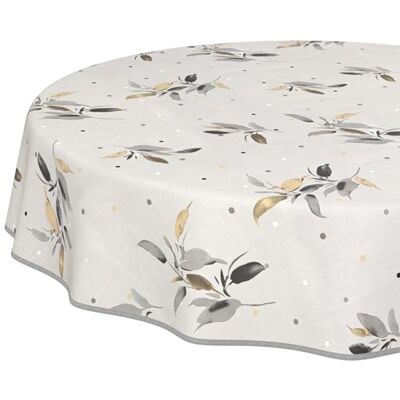 ANRO Nappe en Toile cirée Lavable, Facile d'entretien et imperméable, Effet Lotus, pour Table de Jardin, Ronde, 140 cm, avec Ourlet, bordée - Publicité ANRO Nappe en Toile cirée Lavable, Facile d'entretien et imperméable, Effet Lotus, pour Table de Jardin, Ronde, 140 cm, avec Ourlet, bordée - Publicité