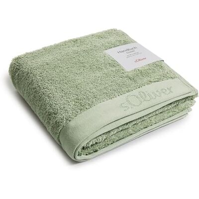 s.Oliver Serviette de main 50 x 100 cm, 100 % coton, 600 g/m², Serviettes douces et absorbantes, Serviettes de main Vert clair - Publicité s.Oliver Serviette de main 50 x 100 cm, 100 % coton, 600 g/m², Serviettes douces et absorbantes, Serviettes de main Vert clair - Publicité