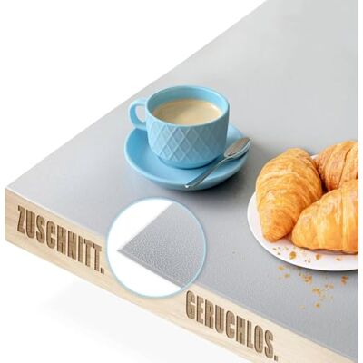 KARAT Protection de Table avec Bord Droit 90° Nappe de Table en PVC Protection Efficace Contre Les Taches Rayures pour Meubles Empire 1,5 mm Rectangulaire 90 x 80 cm Gris Clair - Publicité KARAT Protection de Table avec Bord Droit 90° Nappe de Table en PVC Protection Efficace Contre Les Taches Rayures pour Meubles Empire 1,5 mm Rectangulaire 90 x 80 cm Gris Clair - Publicité