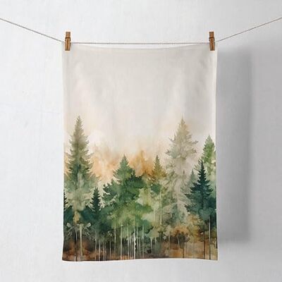 Ambiente Torchon de cuisine 50 x 70 cm 100 % coton Motif : forêt, arbres, aquarelle, arbres et maison de campagne - Publicité Ambiente Torchon de cuisine 50 x 70 cm 100 % coton Motif : forêt, arbres, aquarelle, arbres et maison de campagne - Publicité