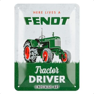 ART Plaque rétro, 15 x 20 cm, Fendt – Tractor Driver - Publicité ART Plaque rétro, 15 x 20 cm, Fendt – Tractor Driver - Publicité