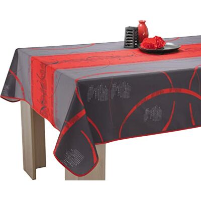 Le linge de Jules Nappe Anti-Taches Astrid Rouge Taille : Carrée 150x150 cm - Publicité Le linge de Jules Nappe Anti-Taches Astrid Rouge Taille : Carrée 150x150 cm - Publicité