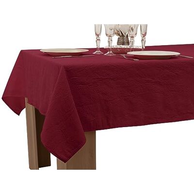 Le linge de Jules Nappe Anti-Taches Froissée Bordeaux 150 x 240 cm - Publicité Le linge de Jules Nappe Anti-Taches Froissée Bordeaux 150 x 240 cm - Publicité