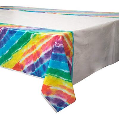 Unique 99103 Nappe en Plastique Motif tie-Dye Multicolore 2,1 x 1,4 m - Publicité Unique 99103 Nappe en Plastique Motif tie-Dye Multicolore 2,1 x 1,4 m - Publicité