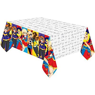 amscan International 571609 1,37 x 2,43 m DC Super Héros Filles Housse de Table en Plastique - Publicité amscan International 571609 1,37 x 2,43 m DC Super Héros Filles Housse de Table en Plastique - Publicité