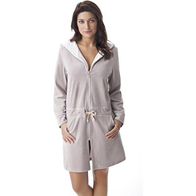DOROTA Original Peignoir Femme en Coton avec Zip Pratique, Capuche et Cordon, Beige, XL - Publicité DOROTA Original Peignoir Femme en Coton avec Zip Pratique, Capuche et Cordon, Beige, XL - Publicité