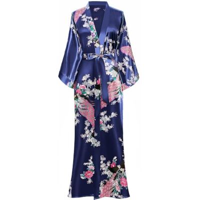 BABEYOND Kimono Femme Long en Satin Peignoir Léger Imprimé Paon jusqu'à la Cheville - Publicité BABEYOND Kimono Femme Long en Satin Peignoir Léger Imprimé Paon jusqu'à la Cheville - Publicité