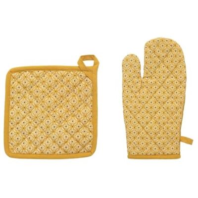 ATMOSPHERA CREATEUR D'INTERIEUR Atmosphera Gant et manique imprimés Paty Jaune Ocre Coton - Publicité ATMOSPHERA CREATEUR D'INTERIEUR Atmosphera Gant et manique imprimés Paty Jaune Ocre Coton - Publicité