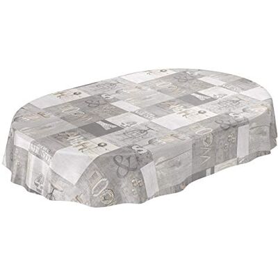 ANRO Nappe en Toile cirée Lavable, Style Industriel, Moderne, Aspect usé, Industriel, Ovale, 180 x 140 cm - Publicité ANRO Nappe en Toile cirée Lavable, Style Industriel, Moderne, Aspect usé, Industriel, Ovale, 180 x 140 cm - Publicité
