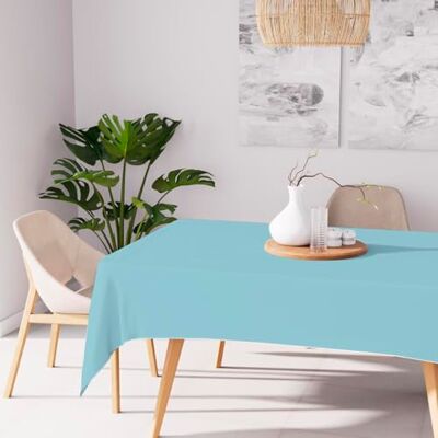 Soleil d'ocre , Alix Nappe 140x300 cm, Bleu Glacier, Polyester déperlant - Publicité Soleil d'ocre , Alix Nappe 140x300 cm, Bleu Glacier, Polyester déperlant - Publicité