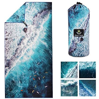 4Monster Serviette de Plage Anti-Sable, légère en Microfibre, Serviette de Bain compacte, séchage Rapide, Serviette Super absorbante pour Plage, Piscine, Camping, Fitness, Yoga - Publicité 4Monster Serviette de Plage Anti-Sable, légère en Microfibre, Serviette de Bain compacte, séchage Rapide, Serviette Super absorbante pour Plage, Piscine, Camping, Fitness, Yoga - Publicité