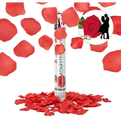 Relaxdays 10x Lanceurs à confettis 40 cm party popper pétales rose rouges mariage fiançailles - Publicité Relaxdays 10x Lanceurs à confettis 40 cm party popper pétales rose rouges mariage fiançailles - Publicité