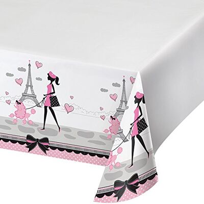 Creative Nappe en Plastique avec Bordure imprimée, 137,2 x 266,3 cm, fête à Paris - Publicité Creative Nappe en Plastique avec Bordure imprimée, 137,2 x 266,3 cm, fête à Paris - Publicité