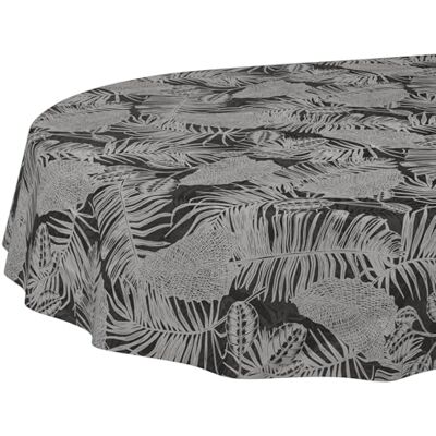 ANRO Nappe en Toile cirée Lavable, Facile d'entretien, imperméable, Effet Lotus, Nappe de Jardin, Motif Tropical Nocturne, Ovale, 180 x 140 cm, Bord coupé - Publicité ANRO Nappe en Toile cirée Lavable, Facile d'entretien, imperméable, Effet Lotus, Nappe de Jardin, Motif Tropical Nocturne, Ovale, 180 x 140 cm, Bord coupé - Publicité