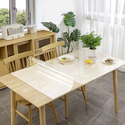 KARAT Protection de Table avec Bord Droit 90° Nappe de Table en PVC Protection Efficace Contre Les Taches Rayures pour Meubles Empire 1,5 mm Rectangulaire 90 x 55 cm Transparent Mat - Publicité KARAT Protection de Table avec Bord Droit 90° Nappe de Table en PVC Protection Efficace Contre Les Taches Rayures pour Meubles Empire 1,5 mm Rectangulaire 90 x 55 cm Transparent Mat - Publicité