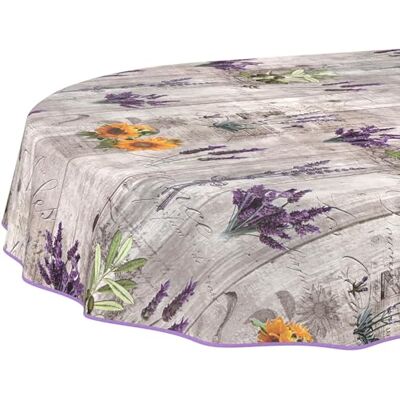 ANRO Nappe en Toile cirée Lavable, Facile d'entretien et imperméable Effet Lotus Provence Ovale 200 x 140 cm avec Ourlet (bordée) - Publicité ANRO Nappe en Toile cirée Lavable, Facile d'entretien et imperméable Effet Lotus Provence Ovale 200 x 140 cm avec Ourlet (bordée) - Publicité