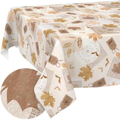 ANRO Nappe en Toile cirée Lavable Facile d'entretien Effet Lotus Nappe de Jardin Chêne Brillant 180 x 100 cm (rectangulaire) - Publicité ANRO Nappe en Toile cirée Lavable Facile d'entretien Effet Lotus Nappe de Jardin Chêne Brillant 180 x 100 cm (rectangulaire) - Publicité