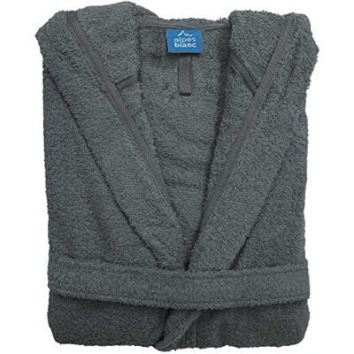 Alpes Blanc Peignoir de Bain Capuche Hommes et Femmes 100% Coton 450g/m² Séchage Rapide, Absorbant et Toucher Doux Gris Taille S - Publicité Alpes Blanc Peignoir de Bain Capuche Hommes et Femmes 100% Coton 450g/m² Séchage Rapide, Absorbant et Toucher Doux Gris Taille S - Publicité