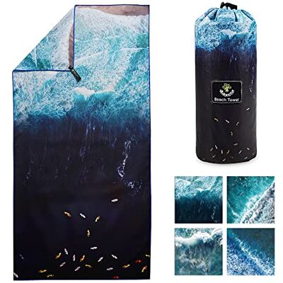 4Monster Serviette de Plage Anti-Sable, légère en Microfibre, Serviette de Bain compacte, séchage Rapide, Super absorbante pour Plage, Piscine, Camping, Fitness, Yoga - Publicité 4Monster Serviette de Plage Anti-Sable, légère en Microfibre, Serviette de Bain compacte, séchage Rapide, Super absorbante pour Plage, Piscine, Camping, Fitness, Yoga - Publicité